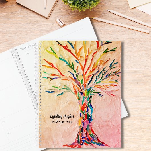 Tree of Life regenboogkleuren aangepaste naam Planner
