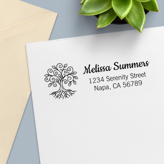 Tree of Life Return Address Zelfinktende Stempel