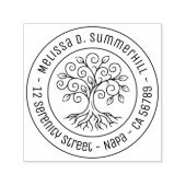 Tree of Life Round Address V2 Zelfinktende Stempel (Design)