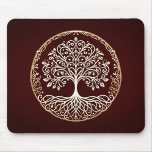 Tree of Life Rustiek Donkerrood Celtic Muismat