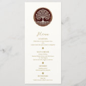 Tree of Life Rustiek Donkerrood Keltisch Bruiloft  Menu (Voorkant)