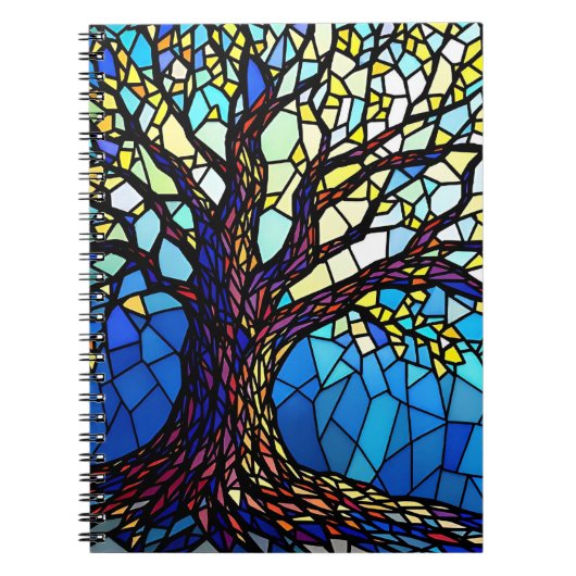 Tree of Life Shattered Glass Mosaic Notitieboek (Voorkant)