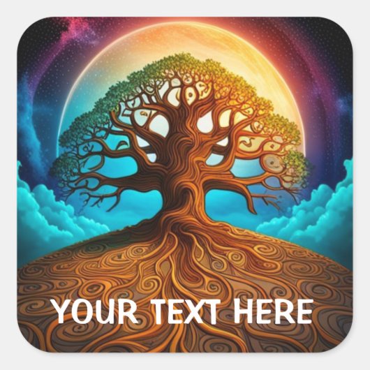Tree of Life Square Stickers (Voorkant)