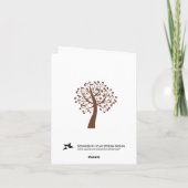 Tree of Life Star van David Pattern Bar-Bat Mitzva Bedankkaart (Achterkant)