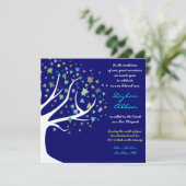 Tree of Life Stars Bar Mitzvah Invitation Blue (Debout devant)