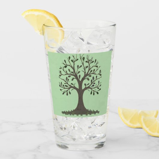 🌳 Tree of Life Tall Drinking Glass - Barware 🥛 Glas (Voorkant ijs)