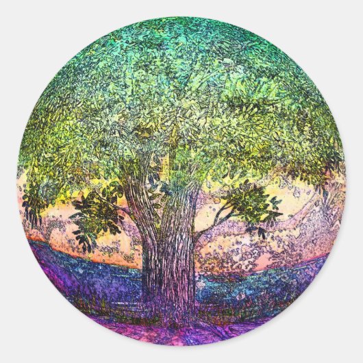 Tree of Life Truth Seeker Ronde Sticker (Voorkant)