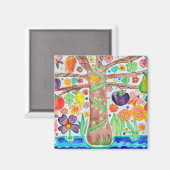 Tree of Life Vierkante magneet (Voorkant / Achterkant)