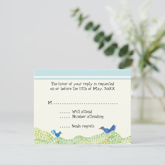 Tree of Life, Whimsical Boy RSVP Response Kaarten (Staand voorkant)