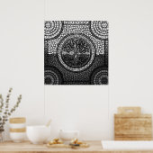 Tree of life - Ygdrasil - Dot Art Grayscale Poster (Keuken)