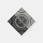 Tree of life - Ygdrasil - Dot Art Grayscale Servet (Hoek)