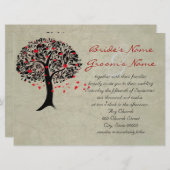  Tree of Red Hearts huwelijksuitnodigingen Kaart (Voorkant / Achterkant)