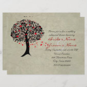 Tree of Red Hearts huwelijksuitnodigingen Kaart (Voorkant / Achterkant)