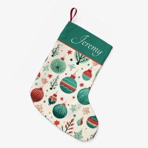 Tree Ornamenten Pattern Retro Christmas Kleine Kerstsok