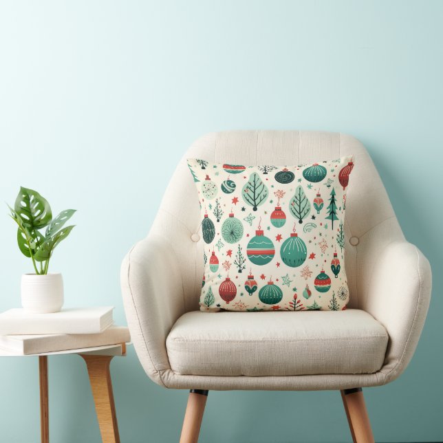  Tree Ornamenten Pattern Retro Christmas Kussen (Stoel)