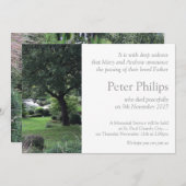 Tree Peaceful Garden 6 begrafenisaankondiging Kaart (Voorkant / Achterkant)