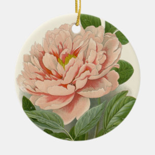 Tree Peony – Elegant Botanisch Ontwerp Keramisch Ornament
