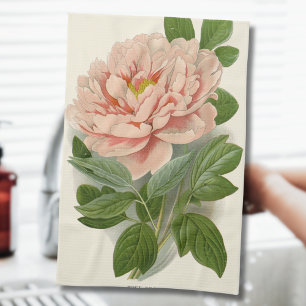 Tree Peony – Elegant Botanisch Ontwerp Theedoek