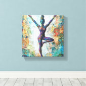 Tree Pose Stretched Canvas Afdruk (Insitu (Houten vloer))