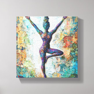 Tree Pose Stretched Canvas Afdruk