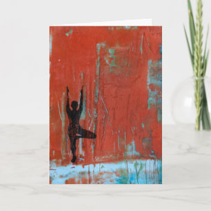 Tree Pose Yoga Meisje Wenskaart Kaart