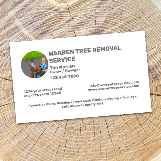 Tree Removal Service Company Visitekaartje