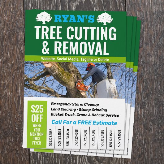 Tree Removal Service, telefoonnummer Flyer