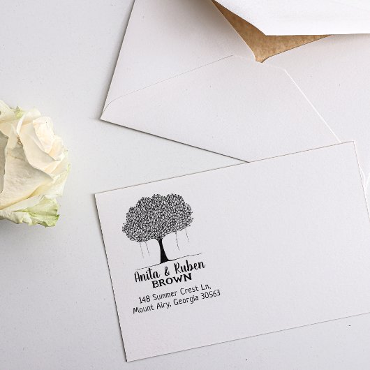 Tree Return-adresfamilie Rubberstempel