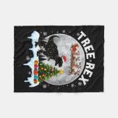 Tree Rex Christmas Dinosaur T-rex Xmas Pajama Men Fleece Deken (Voorkant (Horizontaal))