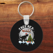 Tree Rex Christmas Dinosaur T-rex Xmas Pajama Men Sleutelhanger (Voorkant)