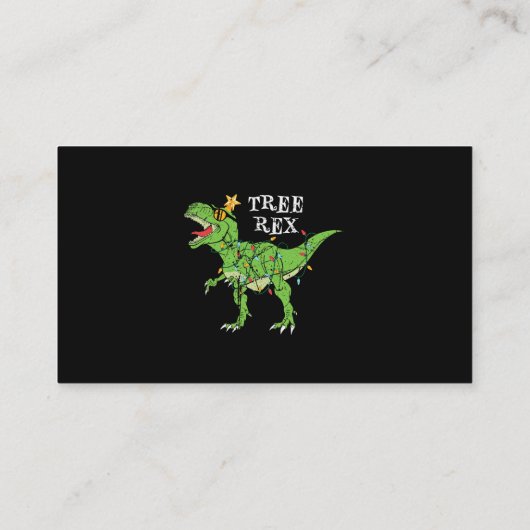 Tree Rex Dinosaurus Grappig Leuke Kerstmis Pyjama Visitekaartje (Achterkant)