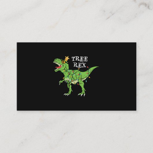 Tree Rex Dinosaurus Grappig Leuke Kerstmis Pyjama Visitekaartje (Voorkant)