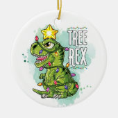 Tree Rex Dinosaurus Keramisch Ornament (Voorkant)