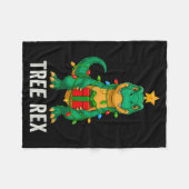 Tree Rex Funny Dinosaur Christmas  Fleece Deken (Voorkant (Horizontaal))