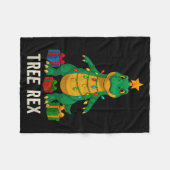 Tree Rex Funny Dinosaur Christmas  Fleece Deken (Voorkant (Horizontaal))