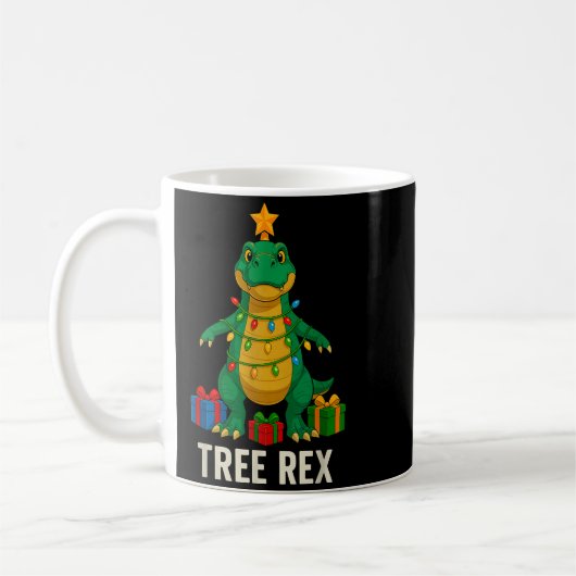 Tree Rex Funny Dinosaur Christmas  Koffiemok (Links)