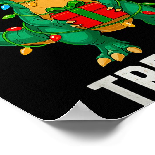 Tree Rex Funny Dinosaur Christmas  Poster (Hoek)