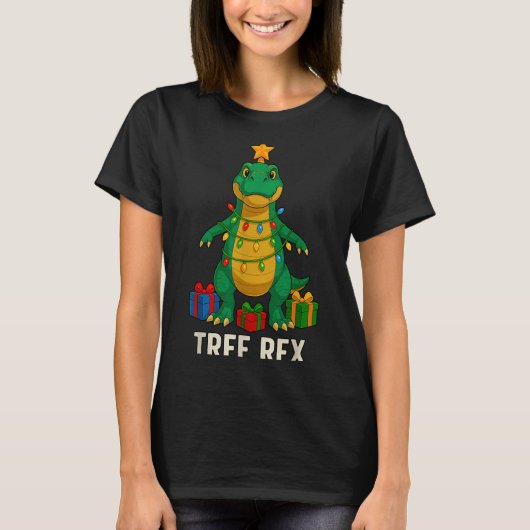 Tree Rex Funny Dinosaur Christmas  T-shirt (Voorkant)