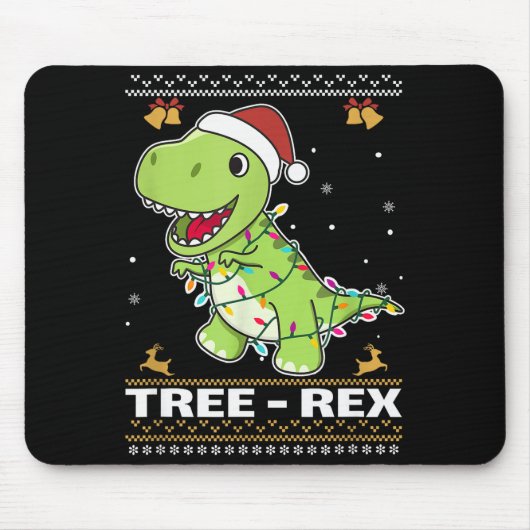 Tree Rex Funny Tyrannosaurus Rex Christmas Pun Muismat (Voorkant)