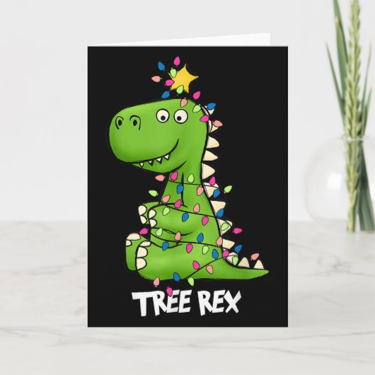 Tree Rex Funny Xmas Trex Boys Toddler Christmas Di Kaart (Voorkant)