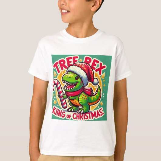 Tree Rex – Grappig Kerst T-Rex T-shirt (Voorkant)