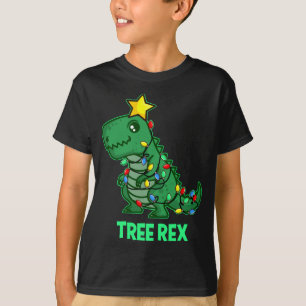 Tree Rex Grappig Retro Kerstmis Dino T-shirt