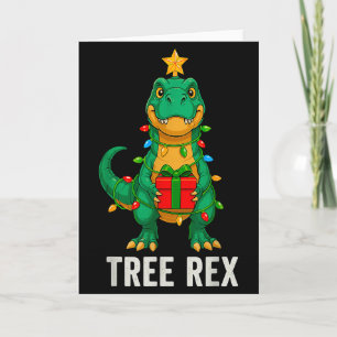 Tree Rex Grappige Dinosaurus Kerst Kaart