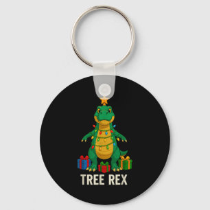 Tree Rex Grappige Dinosaurus Kerst Sleutelhanger