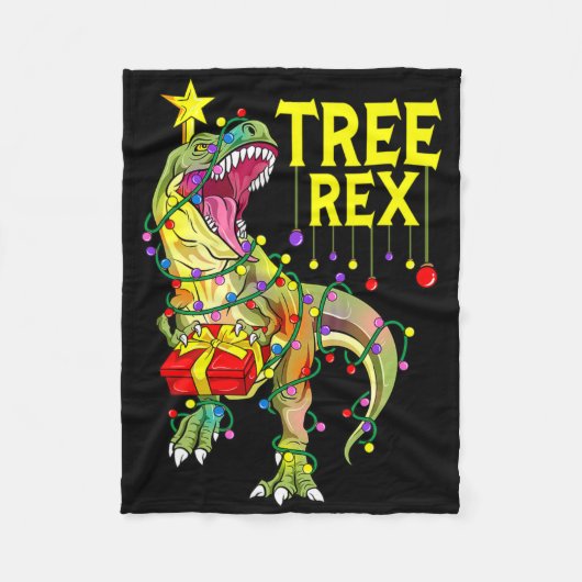 Tree Rex! Grappige Kerstmis Paleontoloog  Fleece Deken (Voorkant)