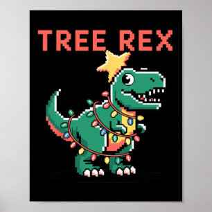Tree Rex lelijke kersttrui Dinosaur Kerstmis Poster