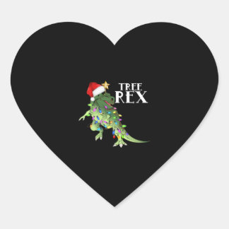 TREE REX SANTA HOED DINOSAURUS KERSTVERLICHTING T- HART STICKER