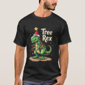 Tree Rex T Rex Kerstverlichting Ornamenten T-shirt (Voorkant)