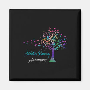 Tree Ribbon Addiction Recovery Awareness Comfort C Magneet