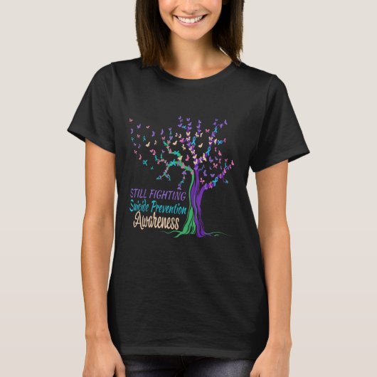 Tree Ribbon Still Fighting Suicide Prevention Awar T-shirt (Voorkant)